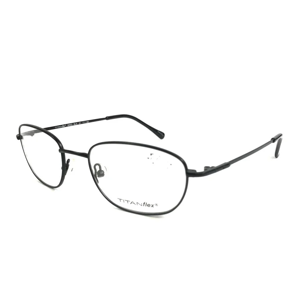 Titanflex Eyeglasses Frames M902 BLK Black Oval Wire Rim Titanium 51-19-140